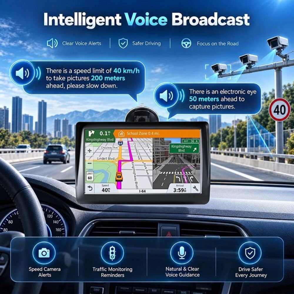GPS Navigator for Car,2026 6.89 in North America Maps Free Lifetime Updates - Picture 3 of 6